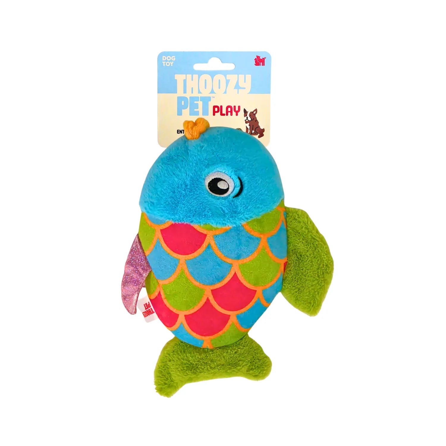 ThoozyPet Sea Life Fish Plush Dog Toy Multi