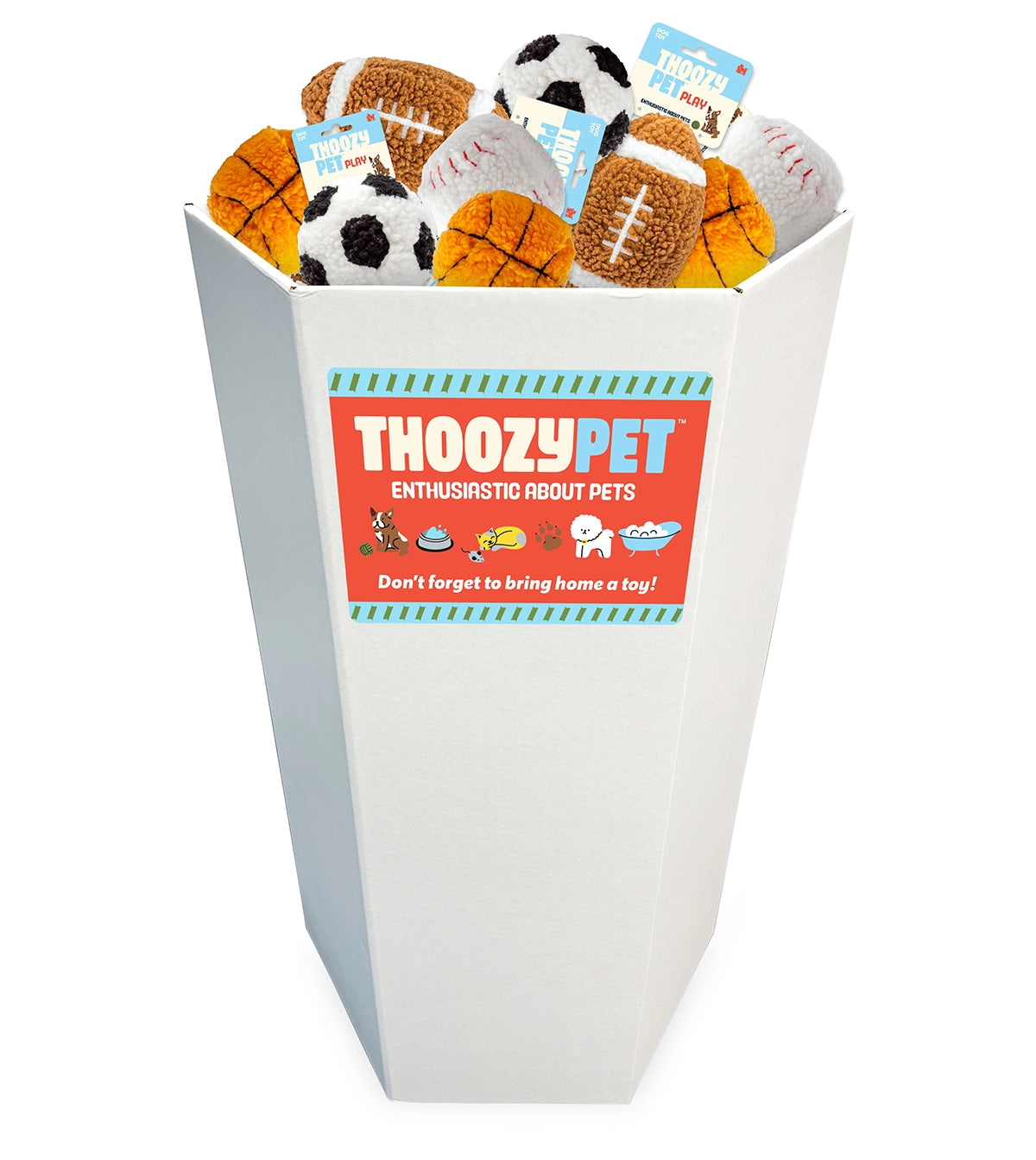 ThoozyPet Play 48pc Go Sports! Dump Bin