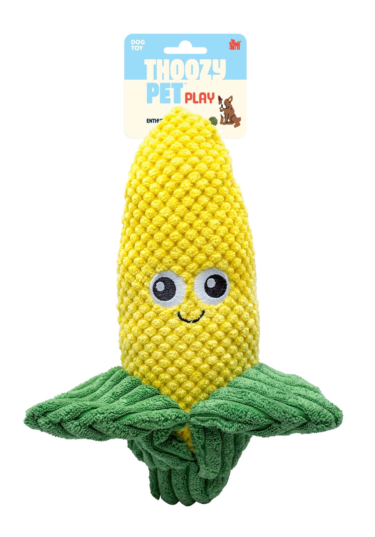 ThoozyPet Corn Plush Dog Toy 10"