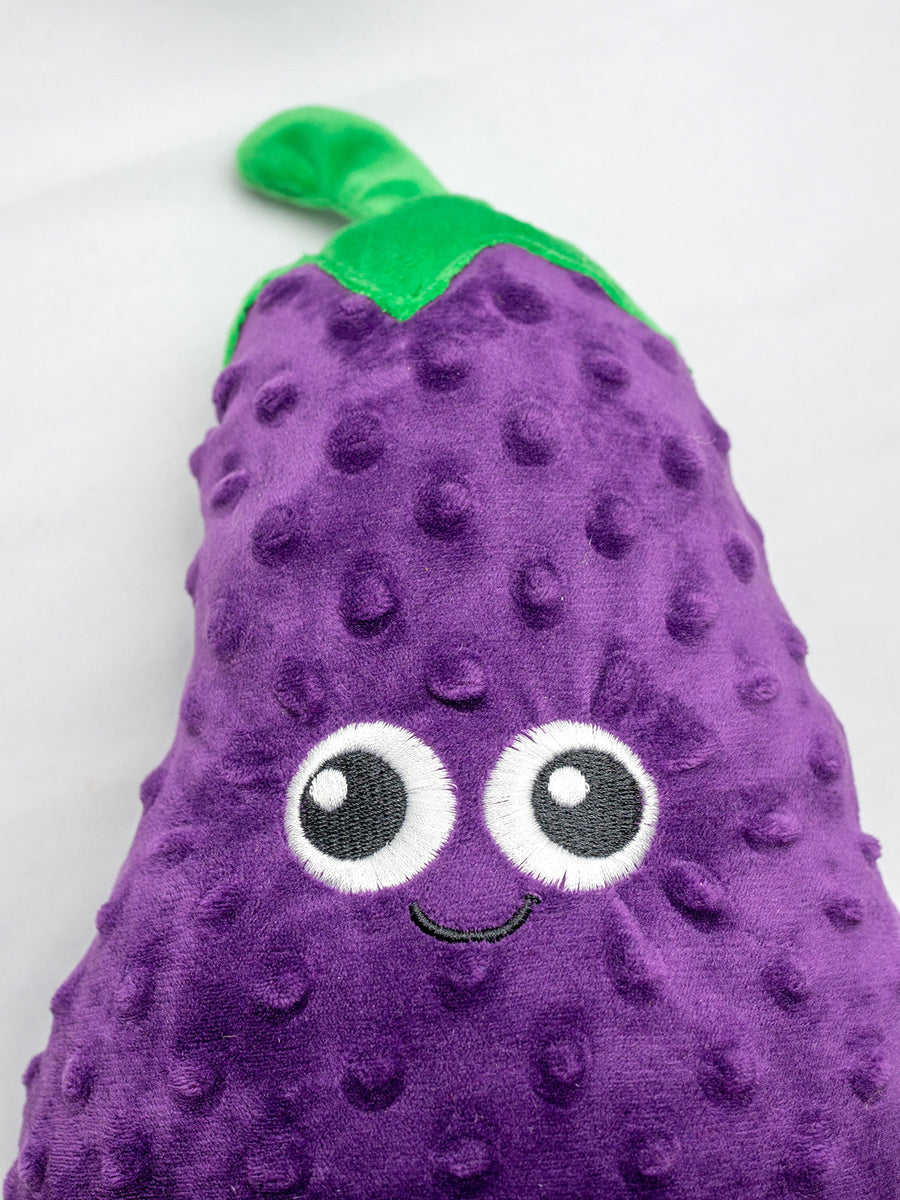 ThoozyPet Eggplant Plush Dog Toy 10"