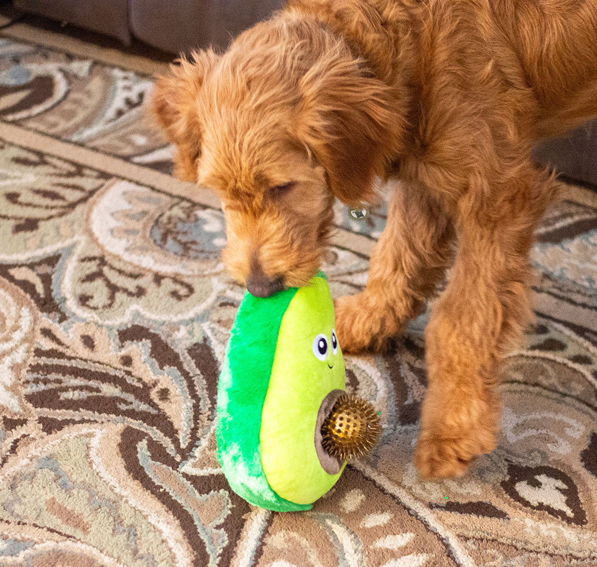 ThoozyPet Avocado Plush Dog Toy 11"