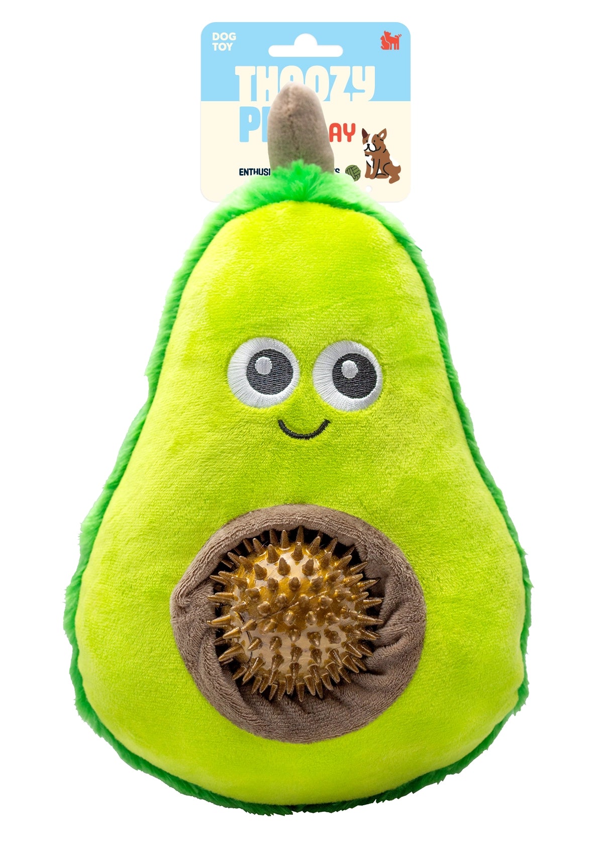 ThoozyPet Avocado Plush Dog Toy 11"
