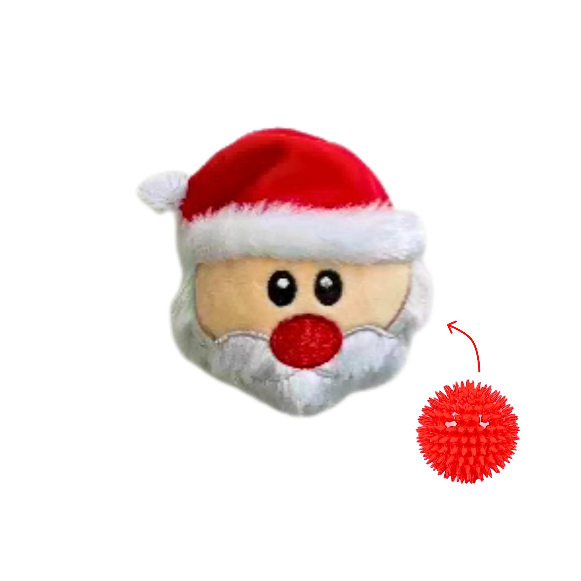 ThoozyPet Holiday Santa 4" Hide-A-Ball Dog Toy