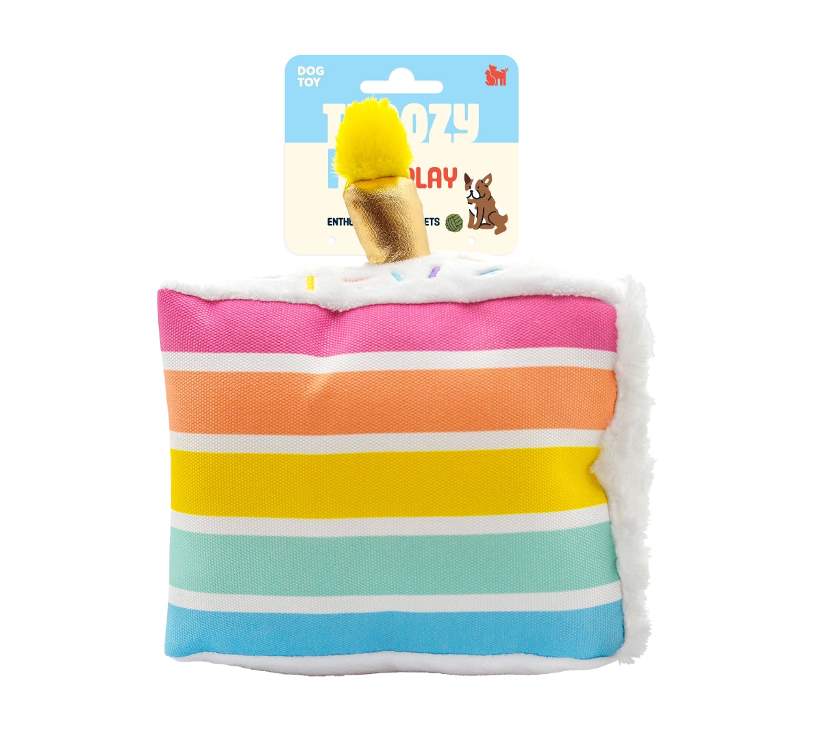 ThoozyPet Birthday 5-Layer Cake Plush Dog Toy 8"