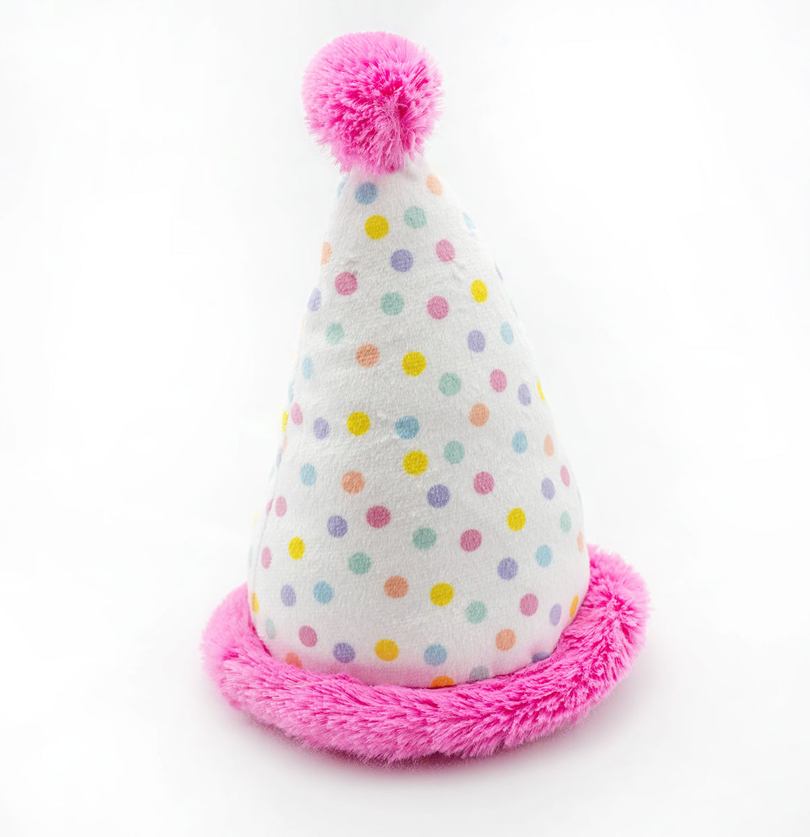 ThoozyPet Birthday Hat Pink Plush Dog Toy 7"