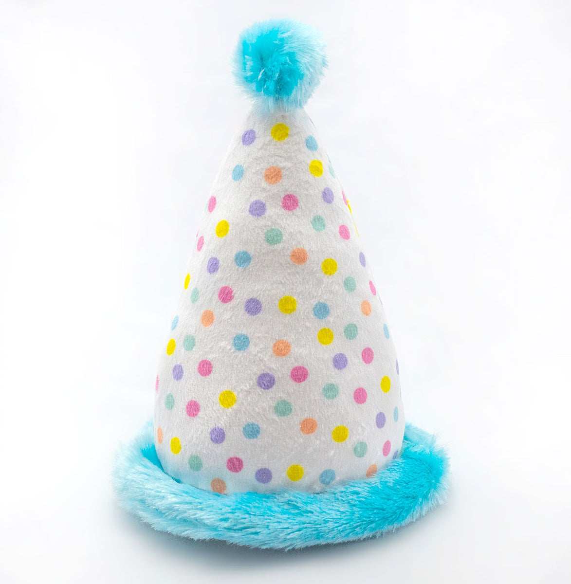 ThoozyPet Birthday Hat Blue Plush Dog Toy 7"