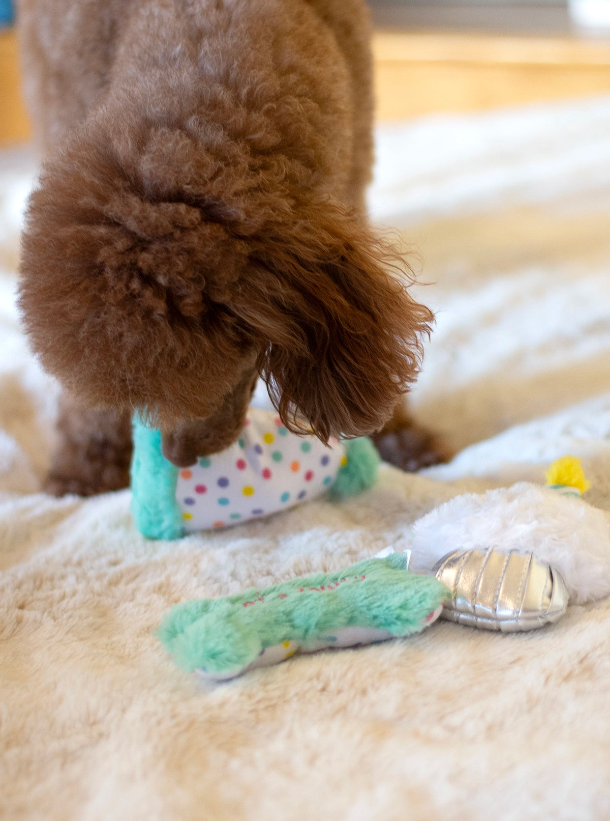 ThoozyPet Birthday 3pk Small Plush Dog Toys 5.5"