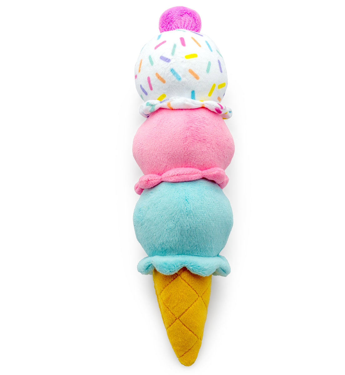 ThoozyPet Birthday 3-Scoop Ice Cream Cone Plush Dog Toy 12"