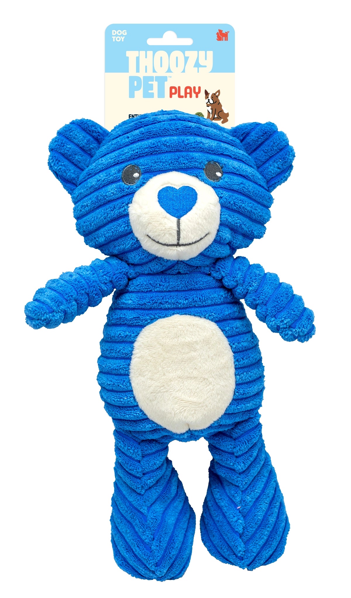 ThoozyPet Tuff & Cuddly Bear Plush Dog Toy 12.5"