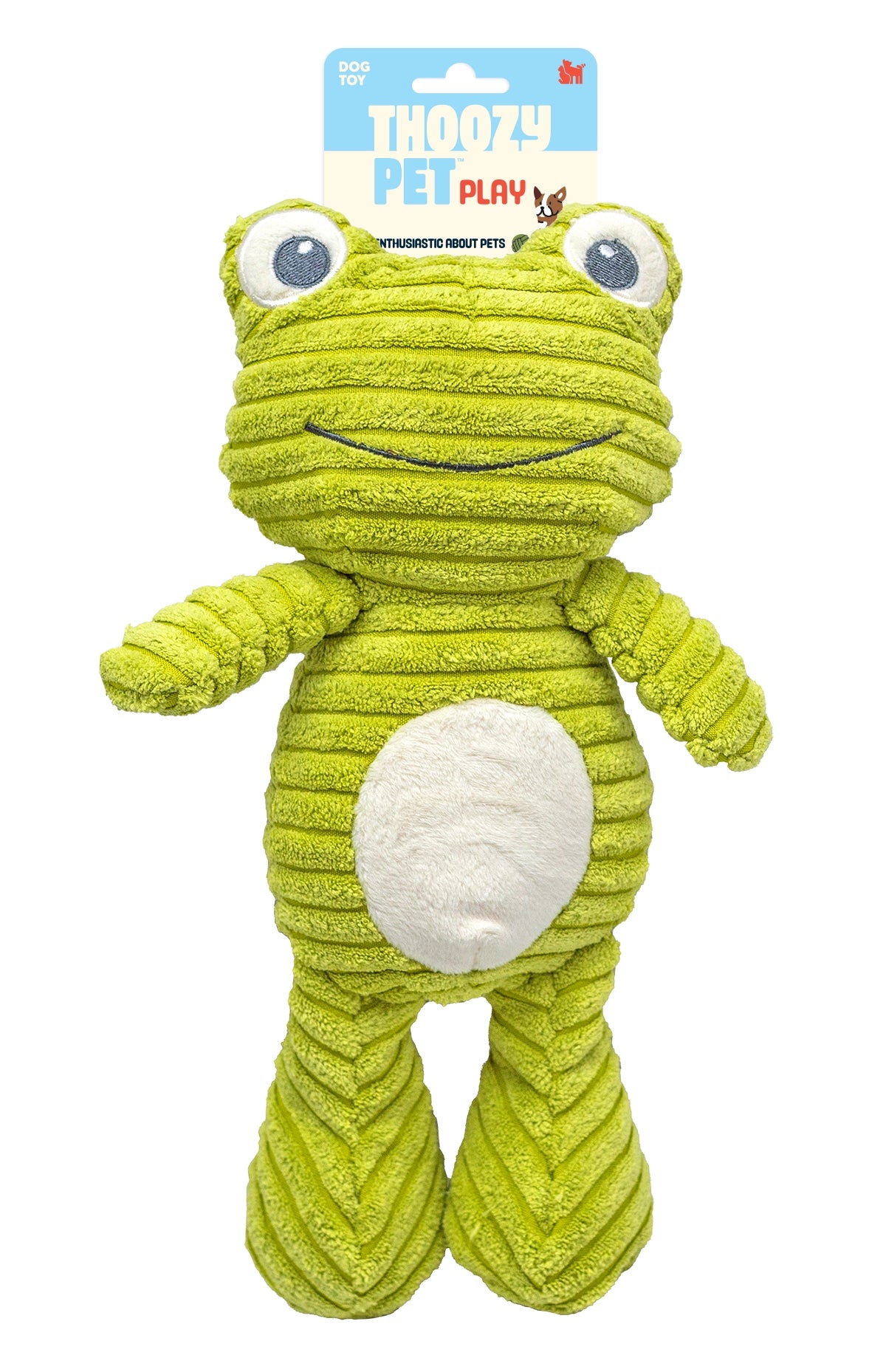 ThoozyPet Tuff & Cuddly Frog Plush Dog Toy 12.5"