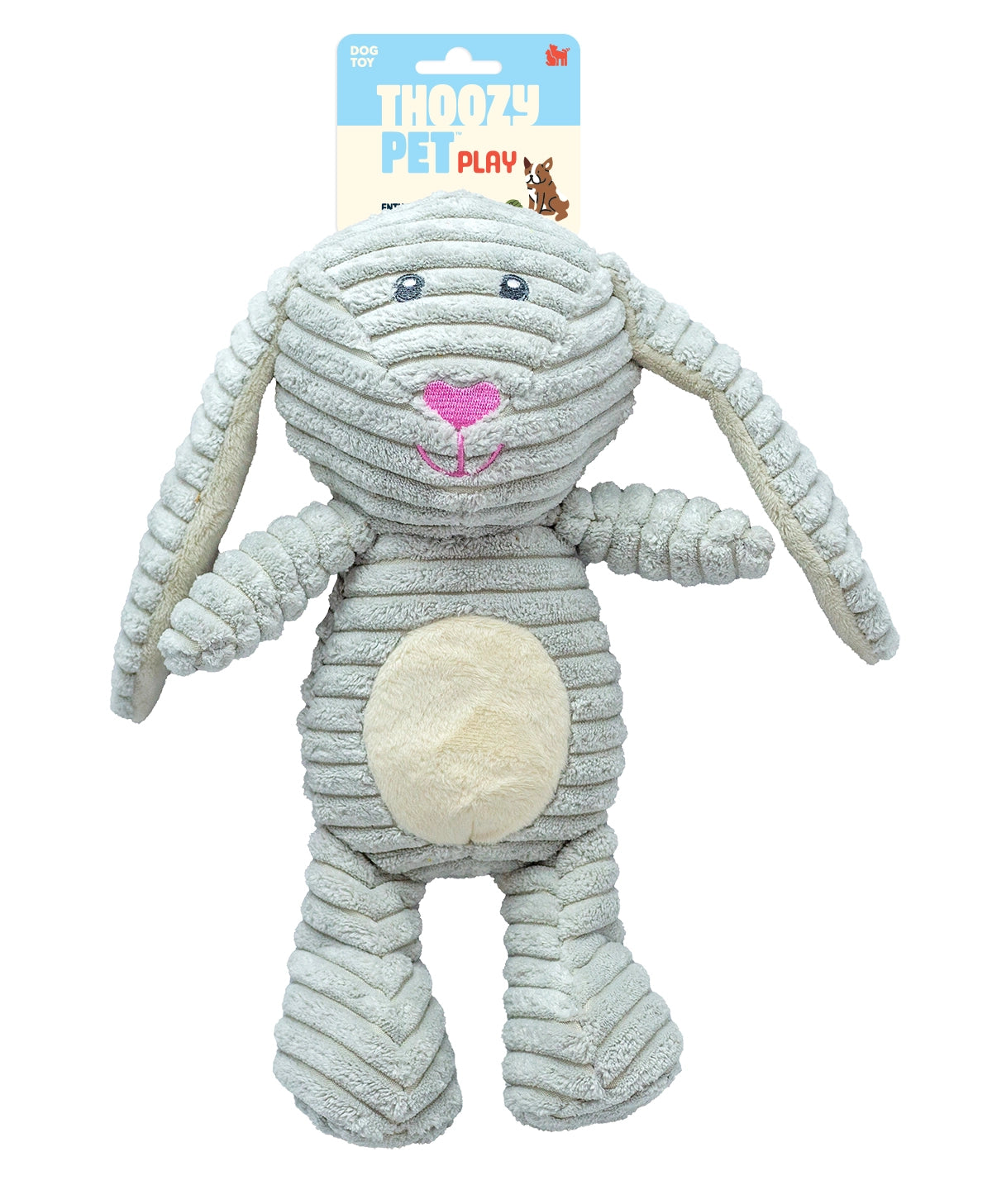 ThoozyPet Tuff & Cuddly Bunny Plush Dog Toy 12.5"