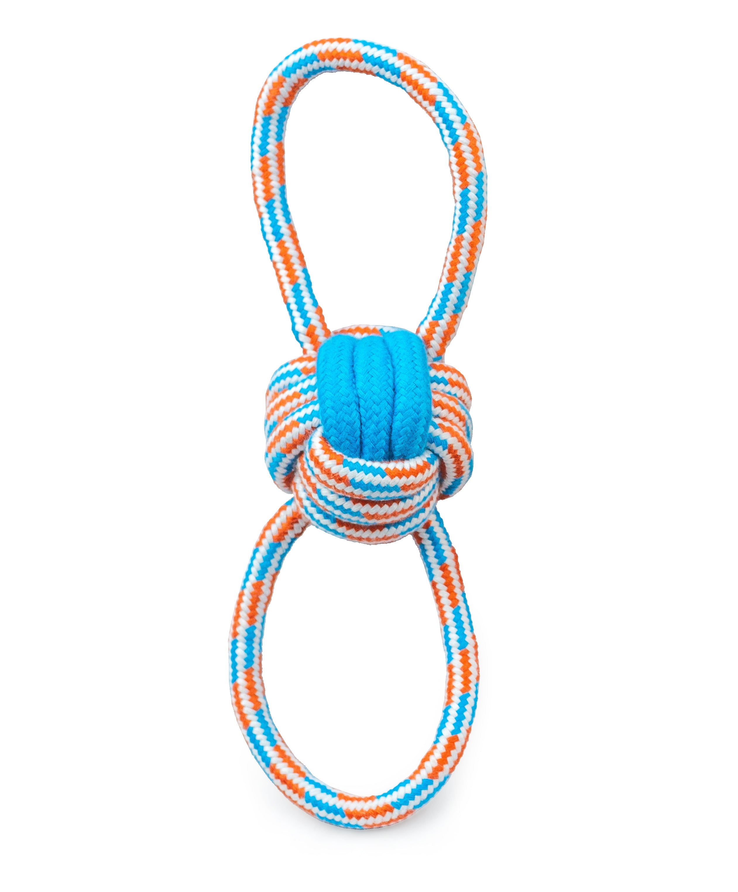 ThoozyPet Figure 8 Knot Ball Rope Dog Toy Blue / Red 11.5"