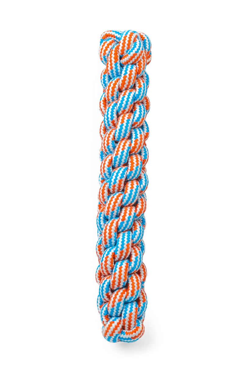 ThoozyPet Knotted Fetch Stick Rope Dog Toy Blue / Red 12.5"