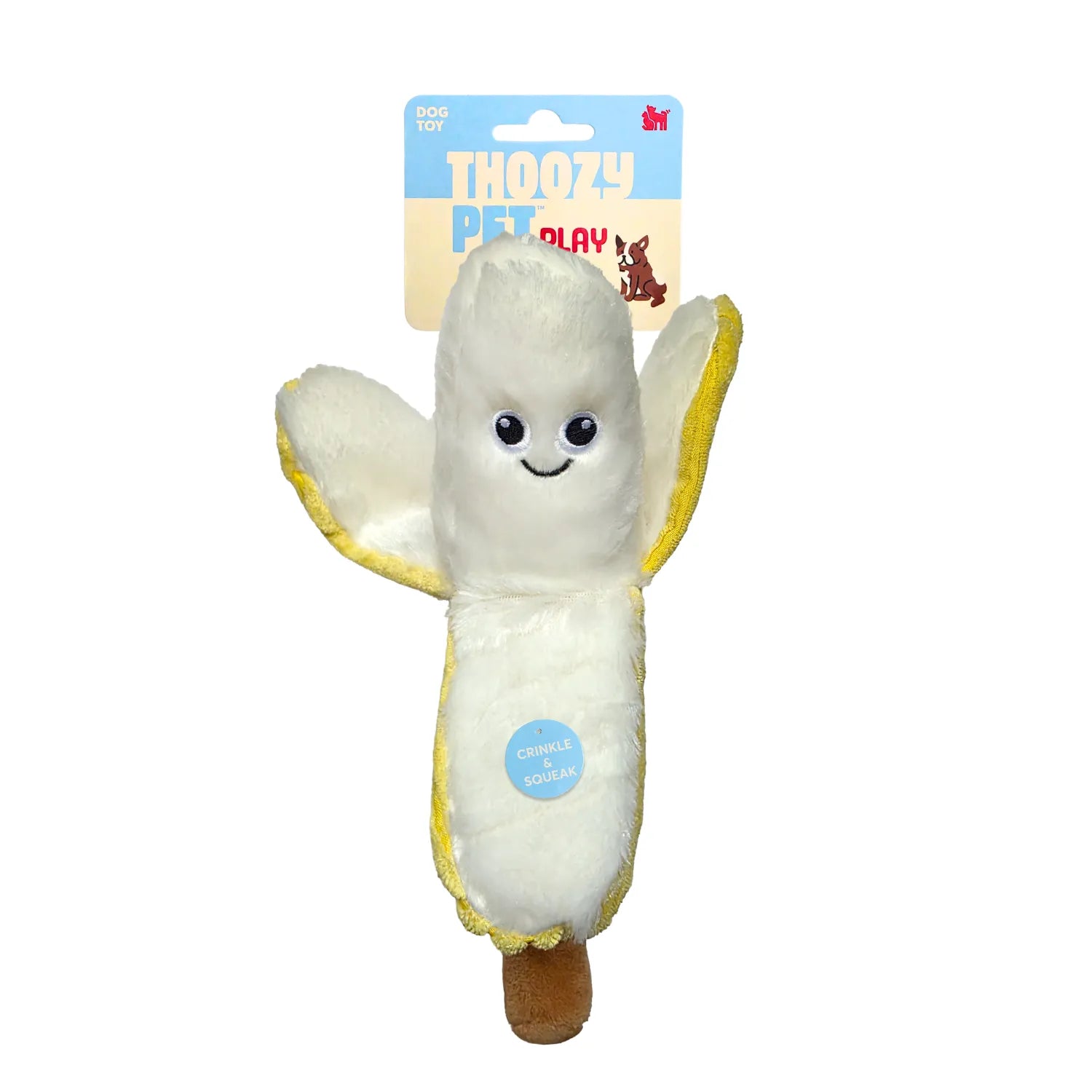 ThoozyPet Plush Banana Plush Dog Toy 11"