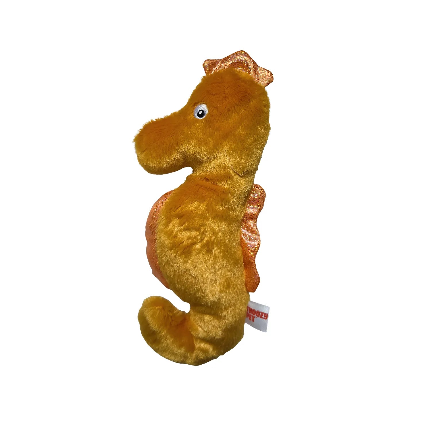 ThoozyPet Sea Life Seahorse Plush Dog Toy Orange 12"