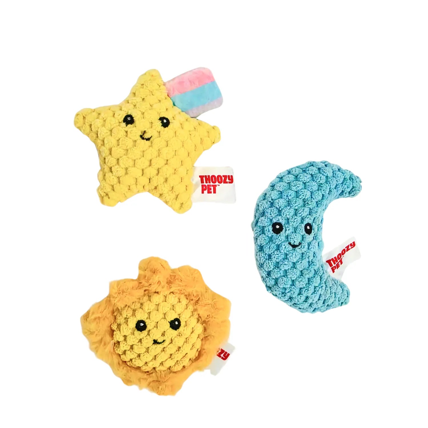 ThoozyPet Celestial 3pk Mini Plush Dog Toys