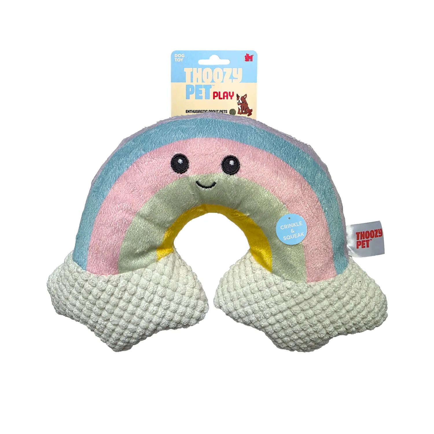 ThoozyPet Rainbow Plush Dog Toy