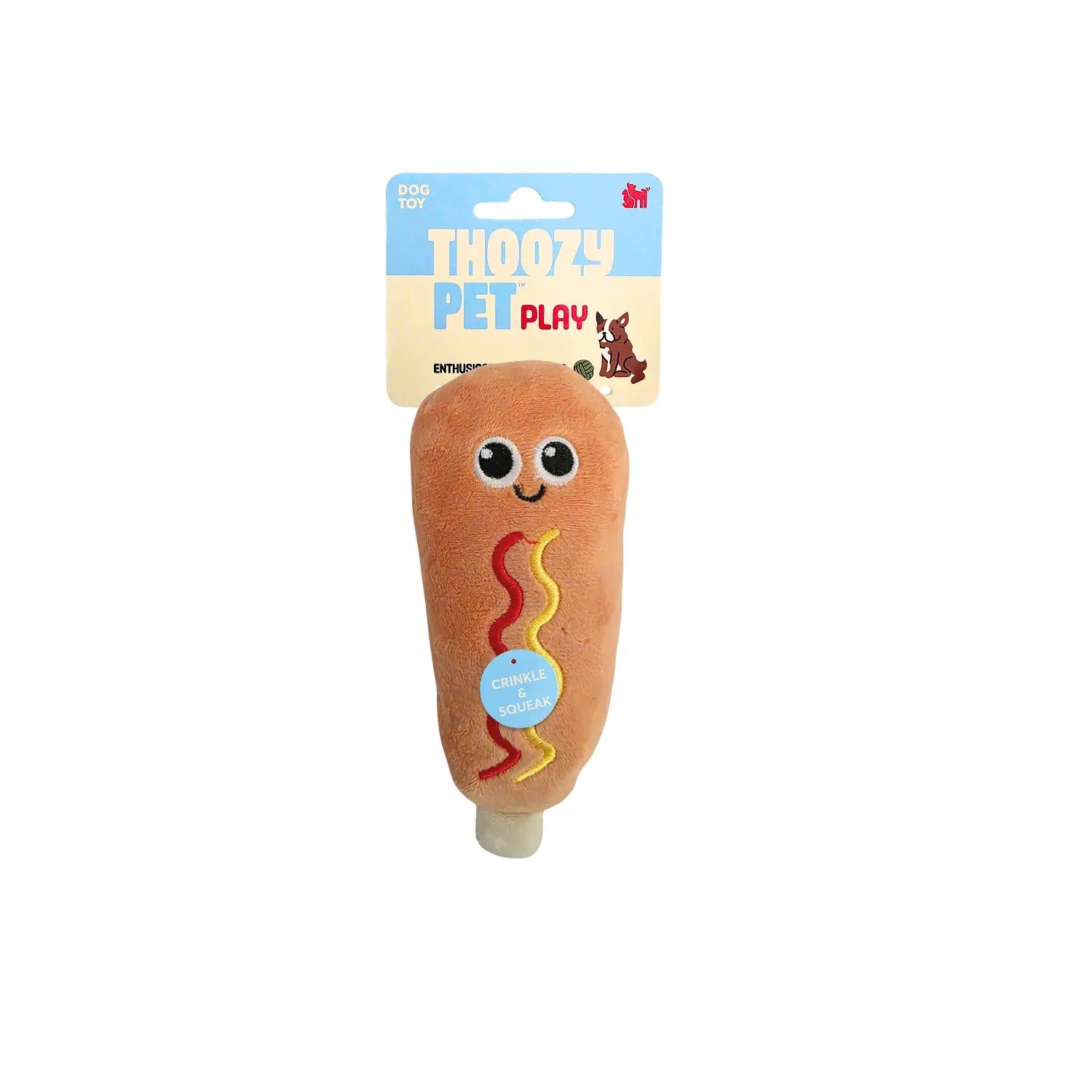 ThoozyPet Mighty Minis Corndog Plush Dog Toy