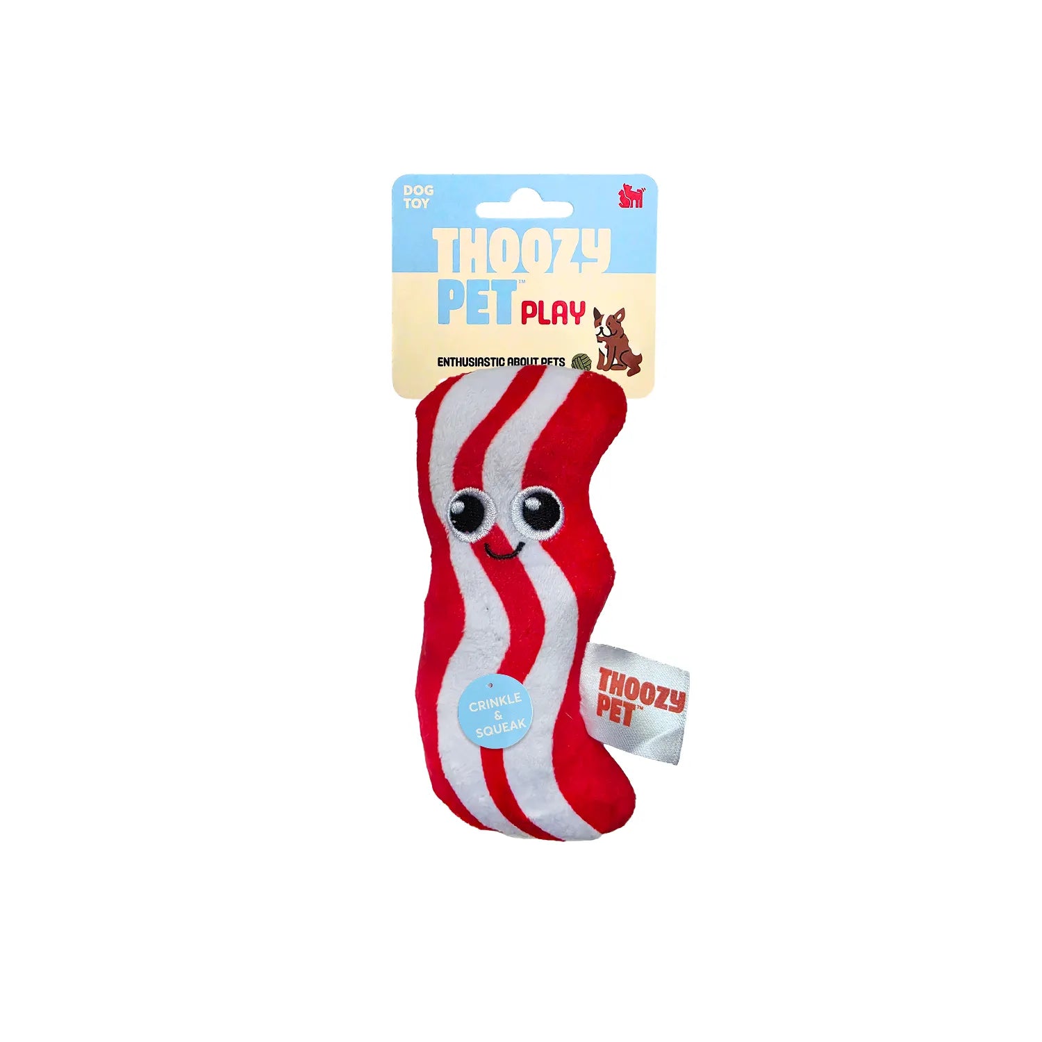 ThoozyPet Mighty Minis Bacon Plush Dog Toy