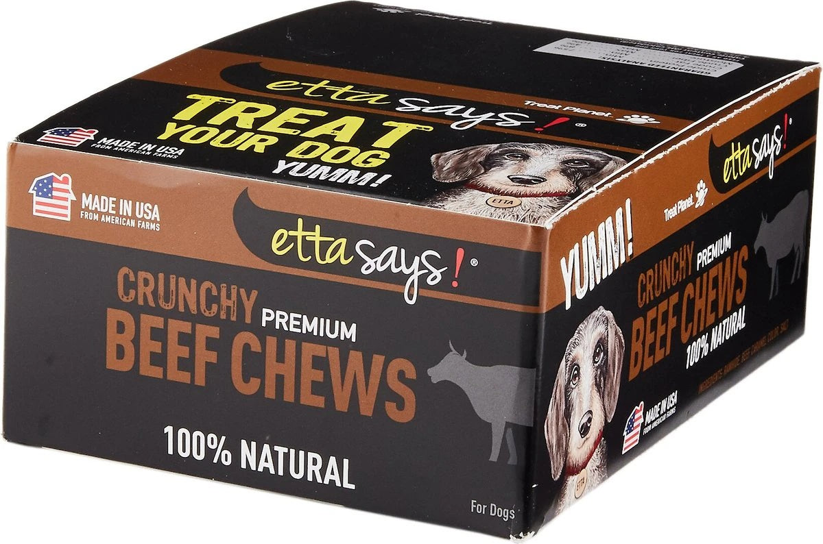 Etta Says! Crunchy Beef Dog Chews 4in POS Bulk Display Box 36ct