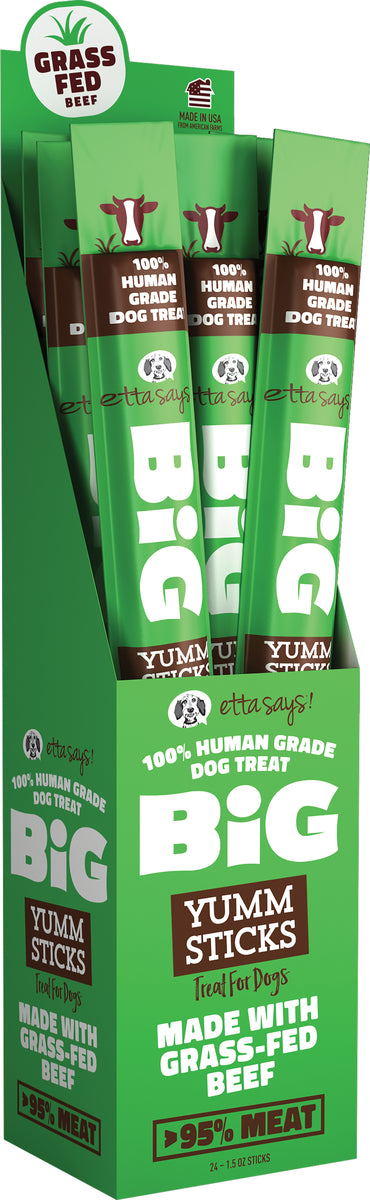 Etta Says! BIG Beef Yumm Sticks Dog Chew Display Box 24ct