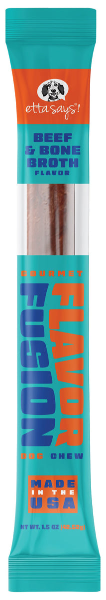 Etta Says! Flavor Fusion Dog Chew Beef and Bone Broth 1.5 oz 12ct