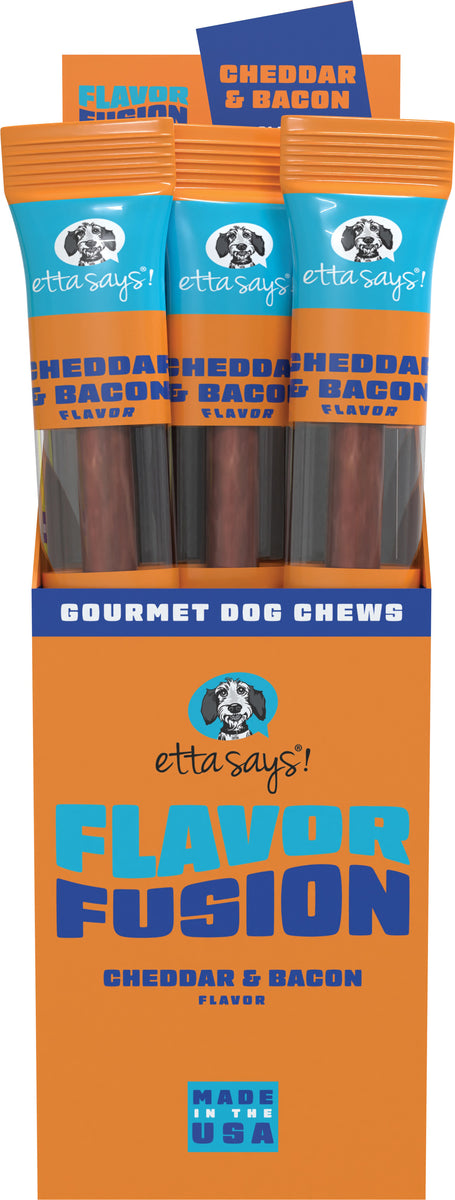 Etta Says! Flavor Fusion Dog Chew Cheese and Bacon 1.5 oz chew 12ct