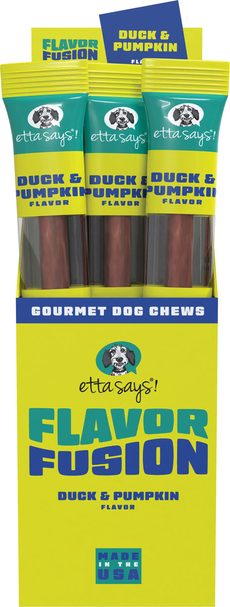 Etta Says! Flavor Fusion Dog Chew Duck and Pumpkin 1.5 oz 12ct