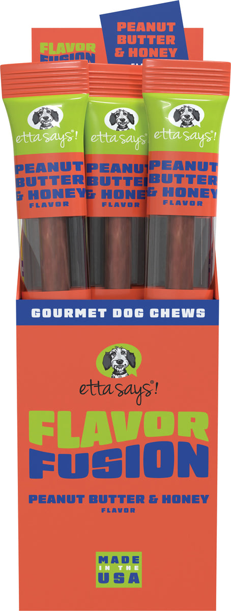 Etta Says! Flavor Fusion Dog Chew Peanut Butter and Honey 1.5 oz 12ct