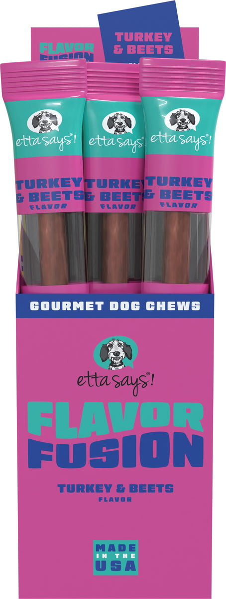 Etta Says! Flavor Fusion Dog Chew Turkey and Beets 1.5 oz 12ct