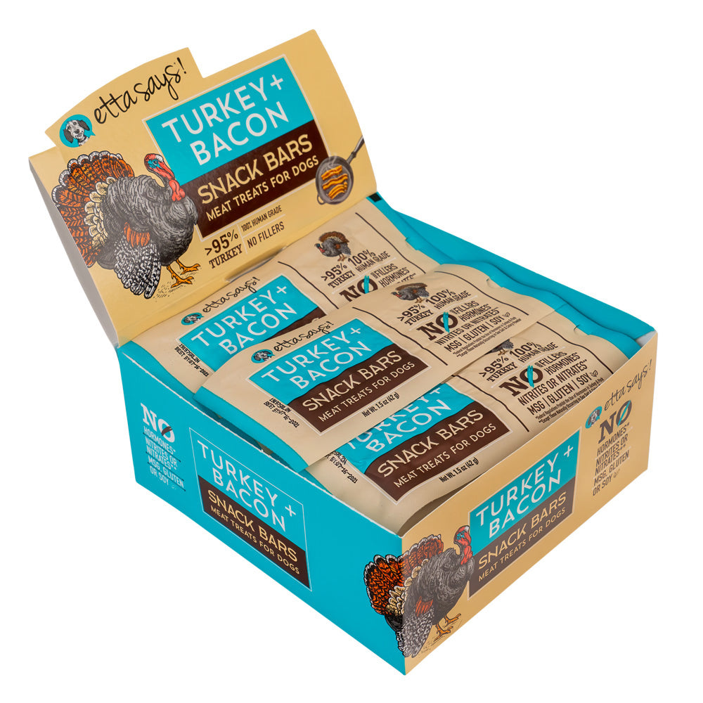Etta Says! Meat Snack Bar Turkey + Bacon Dog Chew 1.5oz (Case of 12)