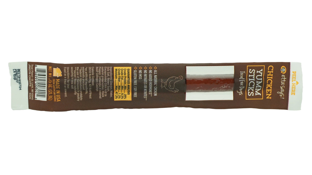 Etta Says! Chicken Yumm Sticks Dog Chew Display Box 24ct