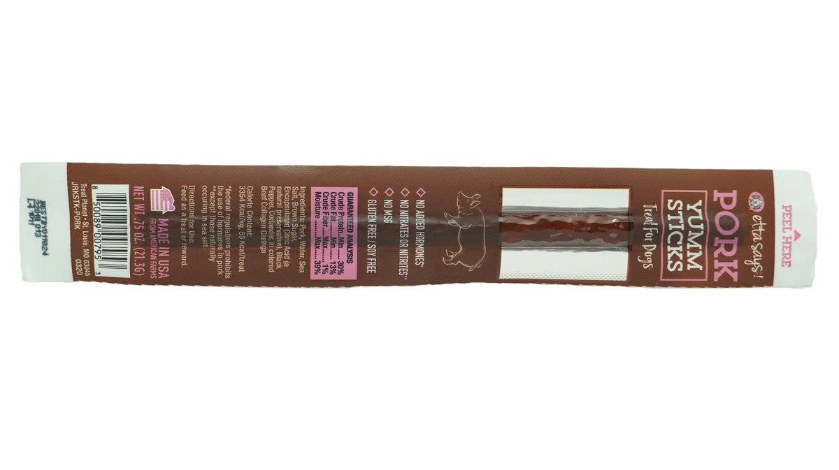 Etta Says! Pork Yumm Sticks Dog Chew Display Box 24ct