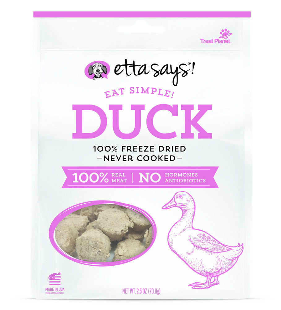 Etta Says! Eat Simple! 100% Freeze Dried Dog Treats Duck 2.5oz