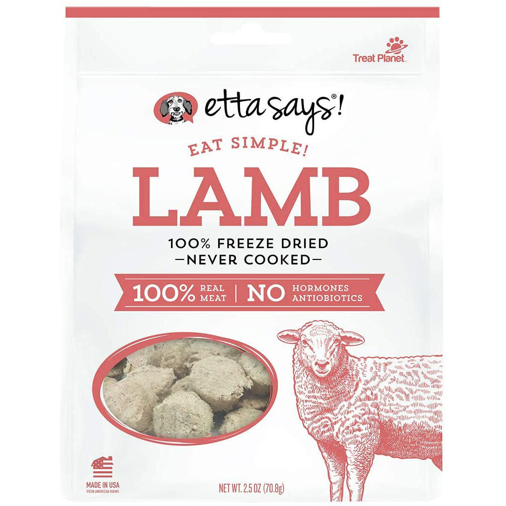 Etta Says! Eat Simple! 100% Freeze Dried Dog Treats Lamb 2.5oz