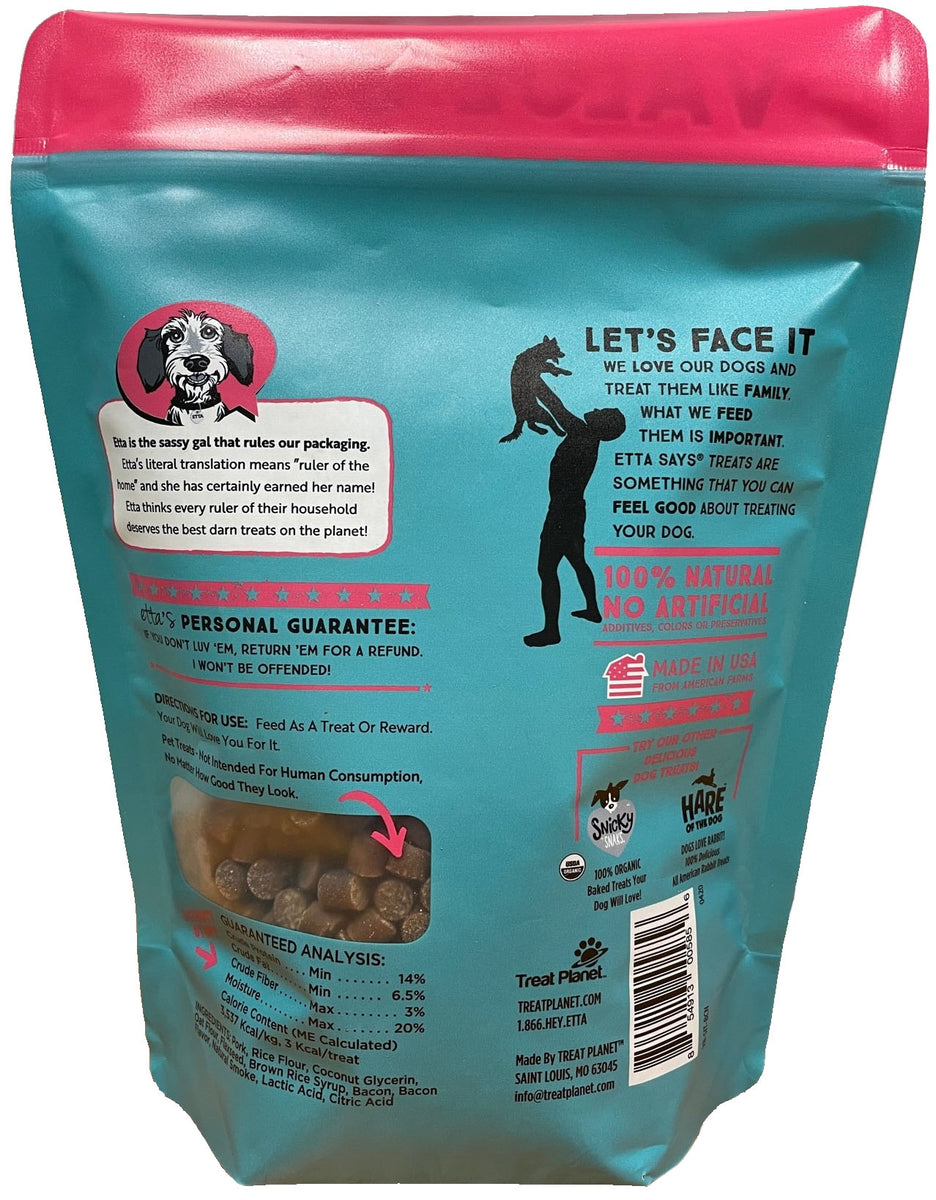 Etta Says! Sit! Dog Training Treats Bacon Recipe Value Bag 16oz