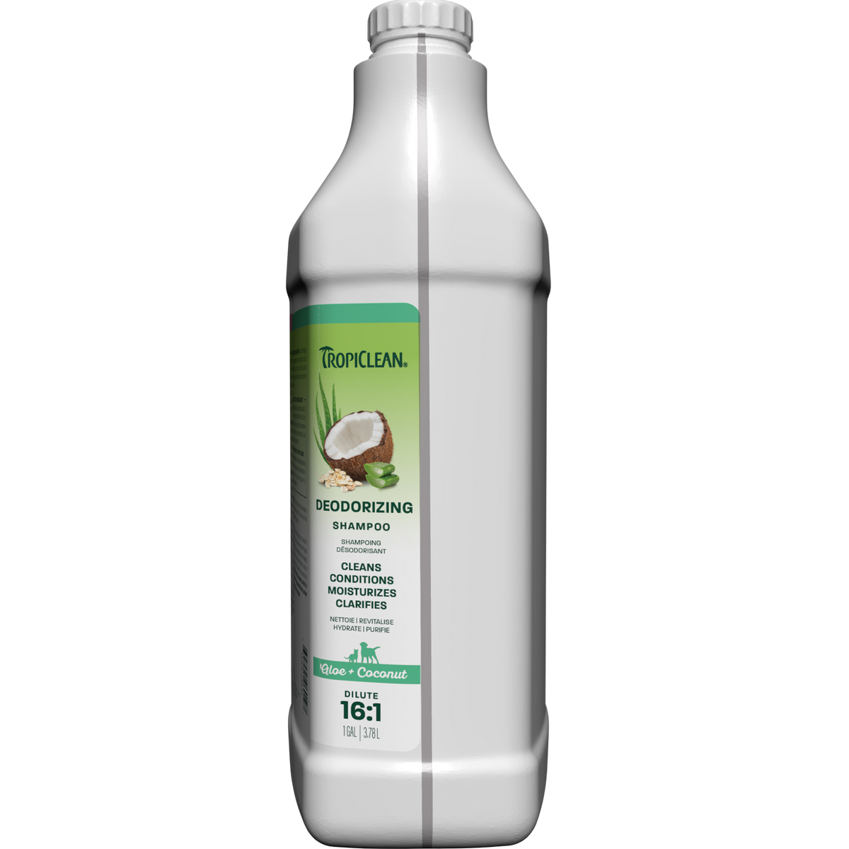 TropiClean Aloe + Coconut Deodorizing Pet Shampoo, 1 gal