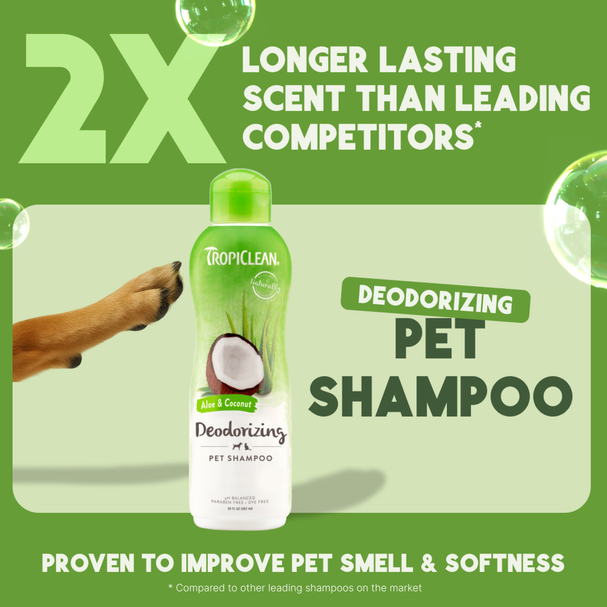 TropiClean Aloe + Coconut Deodorizing Pet Shampoo, 20oz