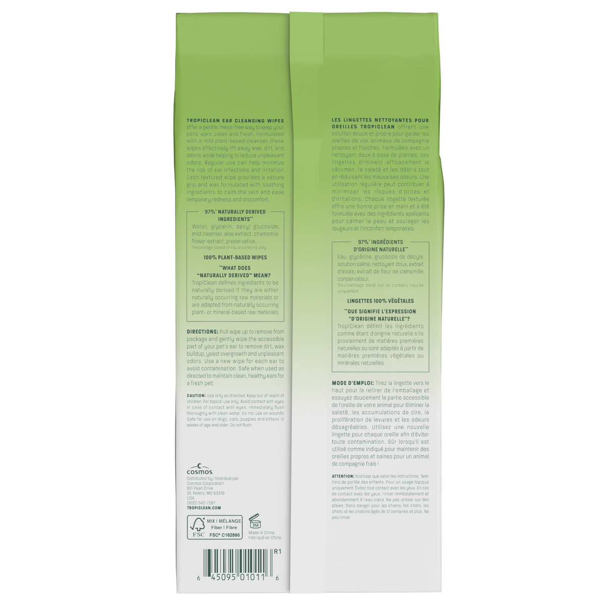TropiClean Cleansing Ear Wipes, 50ct - 4 Pack