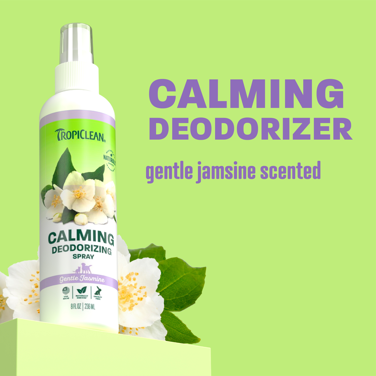 TropiClean Gentle Jasmine Calming Pet Spray, 8oz