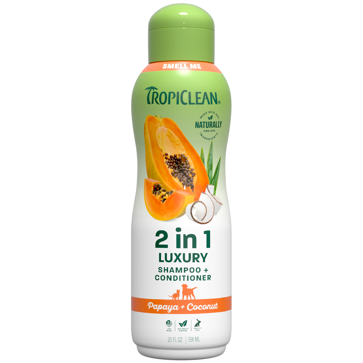 TropiClean Papaya + Coconut Pet Shampoo & Conditioner, 20oz