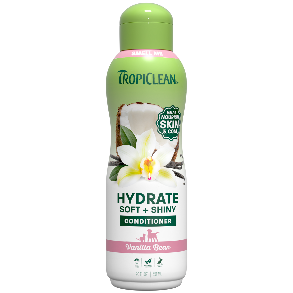 TropiClean Vanilla Bean Hydrate & Shine Pet Conditioner, 20oz