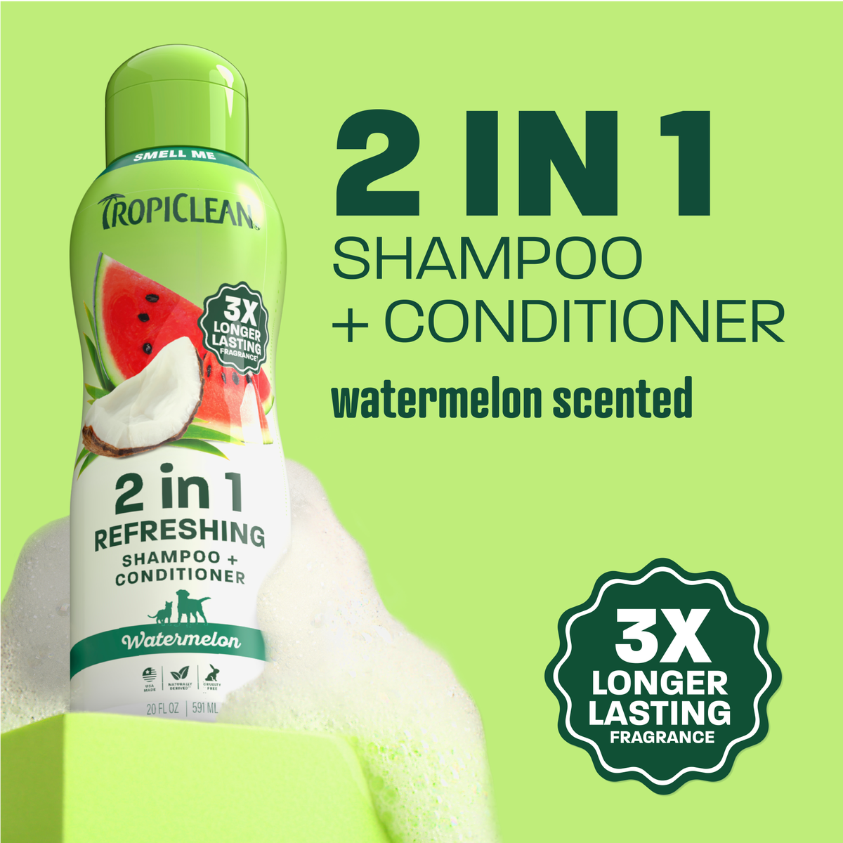 TropiClean Watermelon Refreshing Pet Shampoo & Conditioner, 20oz