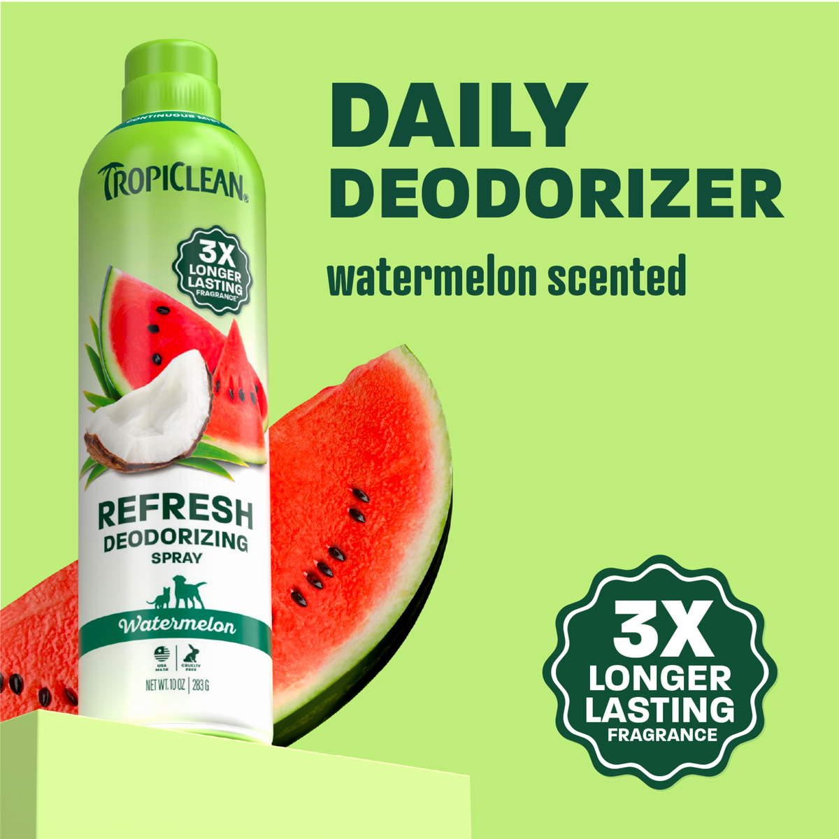 TropiClean Watermelon Deodorizing Pet Spray, 10oz