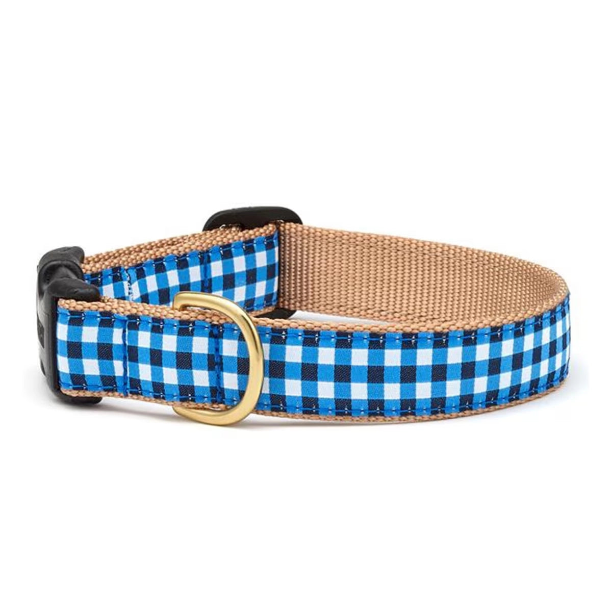 Up Country Navy Gingham Collar Med Wide