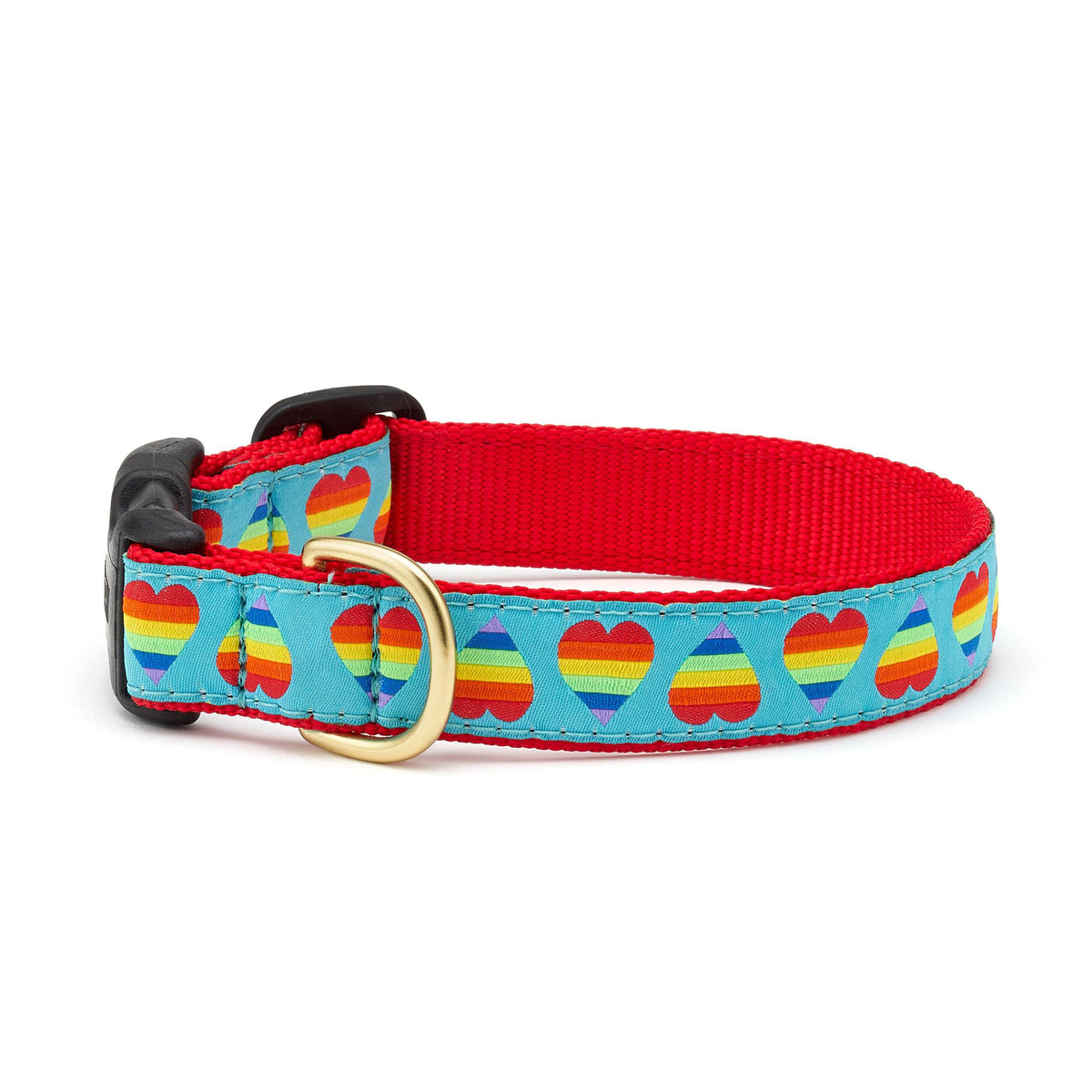 Up Country Rainbow Hearts Collar XL Wide