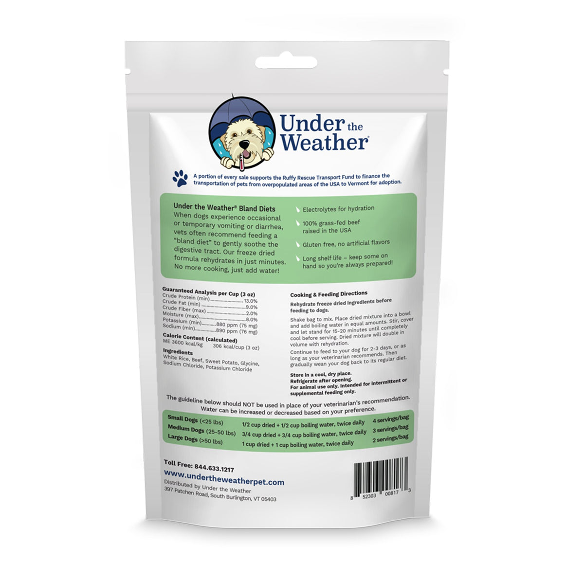 Under the Weather Bland Diet - Hamburger, Rice & Sweet Potato w/Electrolytes