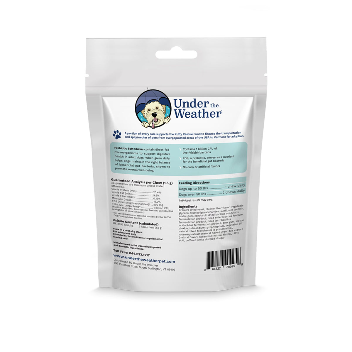 Under the Weather Probiotic Soft Chews for Dogs