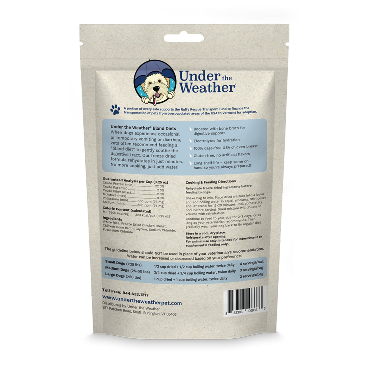 Under the Weather Bland Diet Rice, Chicken & Bone Broth