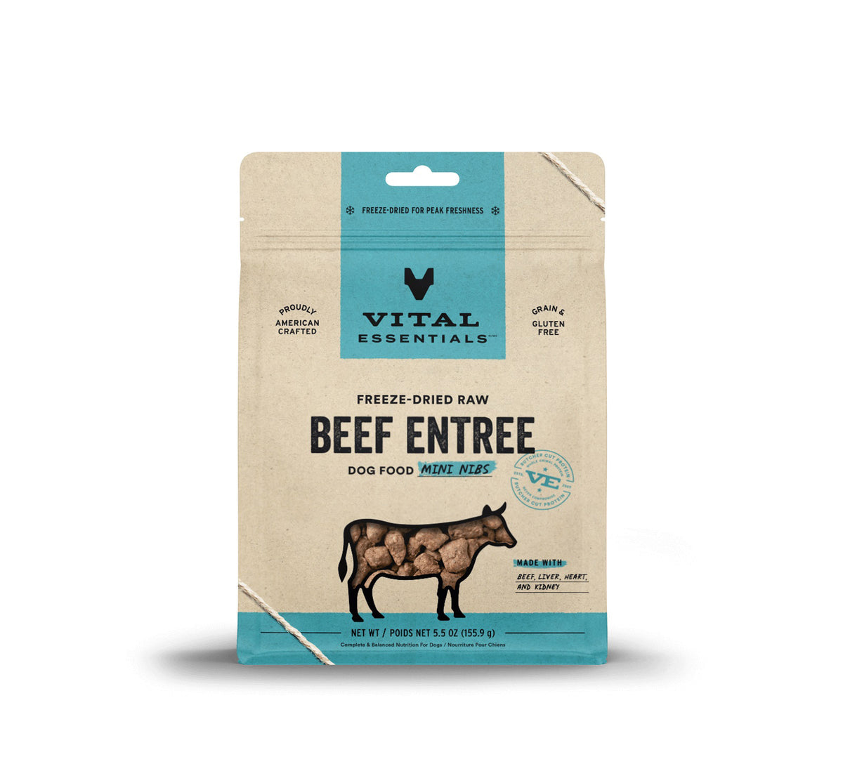 Vital Essentials® Freeze-Dried Raw Beef Entree Dog Food Mini Nibs, 5.5 oz